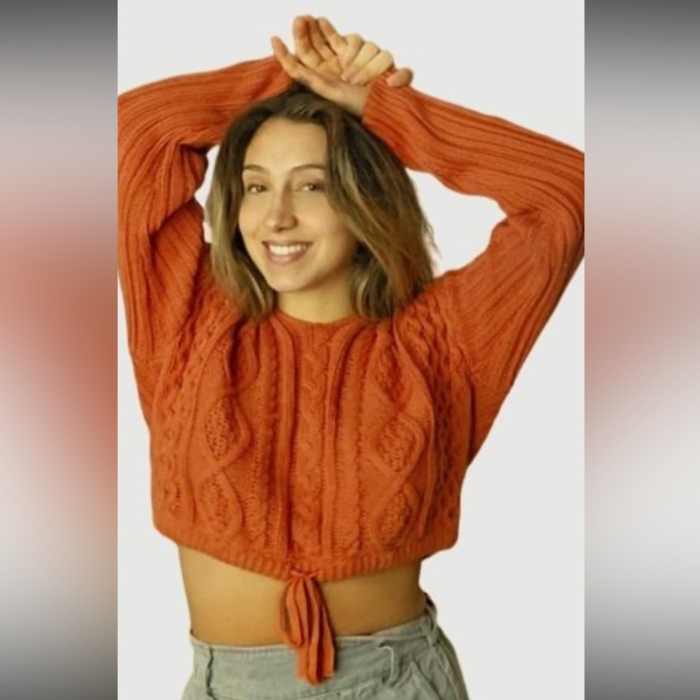 ❤️NWOT-Aeropostale Terracotta V-Neck Sweater - Picture 6 of 6